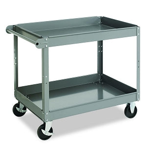 Tennsco Two-Shelf Gray Metal Cart - Two-Shelf Metal Cart, Gray, 24"w x 36"d x 32"h - SC-2436