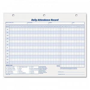 Tops Business Forms Employee Daily Attendance Cards Form - Employee Daily Attendance Cards Form - 3284