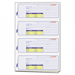 Top Business Forms Money and Rent Receipt Book - 2-Part Carbonless Money Receipt Book, 4 Receipts / Page, 200/Book, Receipt Size 2-34" x 7-1/8" - 46806