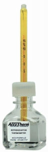 Thermco ACCU-SAFE Enclosed Chamber Thermometers - THERMOMETER, REFRIGERATOR BOTTLE, -5/+15C - ACCR0201S