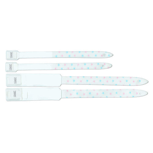 PDC Healthcare Custom Wristbands - Obstetrics 4 Part ID Band, White with Hearts - 685-73-PDL