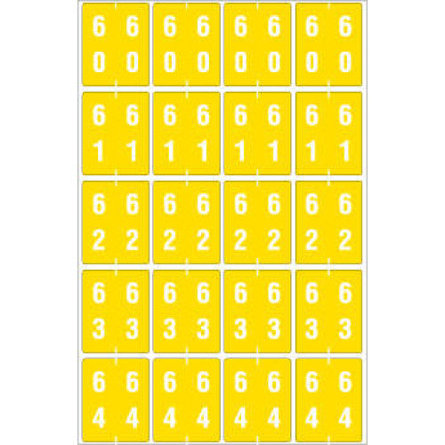 PDC Healthcare Ames Compatible Color-Coded Labels - Ames Compatible Color-Coded "60-64" Label, 1.5" x 1.875", Yellow, 20/Set - SDD60-64