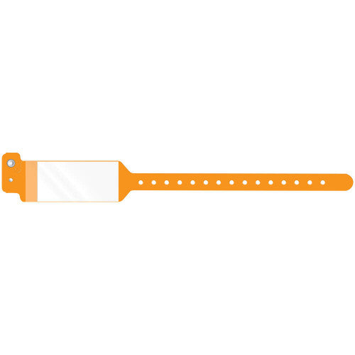 PDC Healthcare Conf-ID-ent Wristbands - Conf-ID-ent Poly Shield / Label Wristband with Snap Closure, Orange, Adult / Pediatric - WBSHDP-6