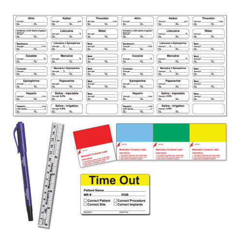 PDC Healthcare Chart Labels - Sterile Chart Label Kit, 1.9" x 0.6", 48/Sheet - STER-40