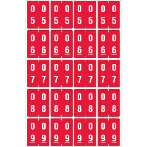 PDC Healthcare Ames Compatible Color-Coded Labels - Ames Compatible Color-Coded "05-09" Label, 1.5" x 1.875", Red, 20/Set - SDD05-09