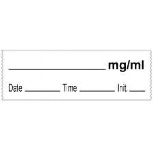 PDC Healthcare Anesthesia Tapes - Anesthesia Label Tape, Date and Time, mg / mL, Initials, White - 59709302