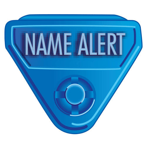 PDC Healthcare Alert ID Bands - In-A-Snap "Name Alert" Colored Snap, Blue with White Text - WBCLASP-NA2