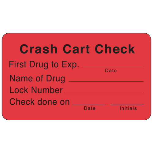 PDC Healthcare Crash Cart Labels - Crash Cart Check Label - 59704722