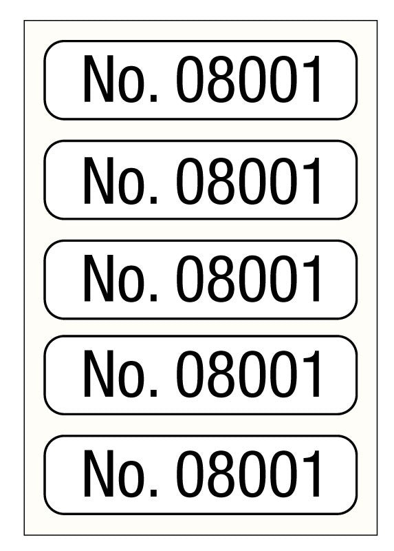 United Ad Consecutive Number Label - Consecutive Numbers Labels, 5 of Each Number, White, 1" x 1/4" - ULCN176