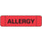 PDC Healthcare Allergy Alert ID Bands - "Allergy" Printed Label for ID Band, 1-1/2" x 3/8", Red - N-3500