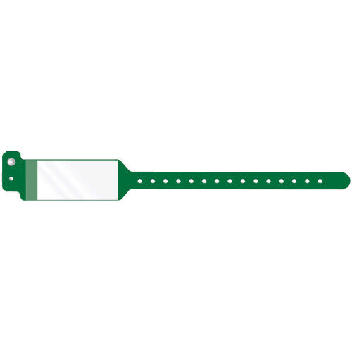 PDC Healthcare Conf-ID-ent Wristbands - Conf-ID-ent Poly Shield / Label Wristband with Snap Closure, Green, Adult / Pediatric - WBSHDP-10