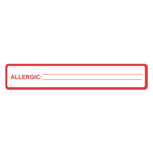 PDC Healthcare Allergic Labels - Allergy Label, White / Red, 1/2" x 1", 500/Roll - 59704578