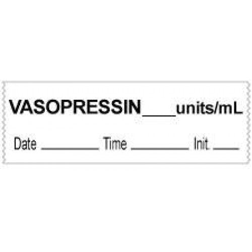 PDC Healthcare Anesthesia Tape with Date - Vasopressin Anesthesia Label Tape, White, 1/2", 500" Roll - 59709359