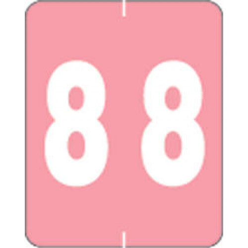 PDC Healthcare AMES Compatible Numeric Labels - Mylar-Coated Ames-Compatible Color-Code Label, Numeric "8," 1-1/2" x 1-7/8", Pink - SDA-8