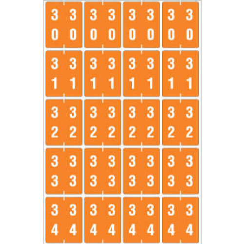 PDC Healthcare Ames Compatible Color-Coded Labels - Ames Compatible Color-Coded "30-34" Label, 1.5" x 1.875", Orange, 20/Set - SDD30-34