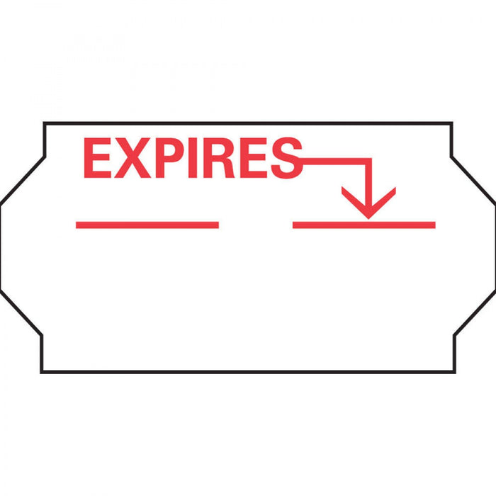 Label Compatible With Txii Guns Paper Permanent Expires 1" Core 1 X 1/2" White 1500 Per Roll