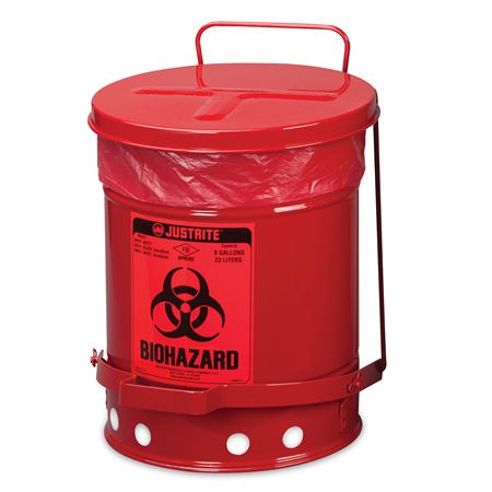 Biohazard Waste Can 10gal - 13.937"D x 18.25"H