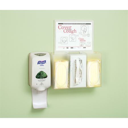 Touchless Premium - 20.6"W x 4.5"D x 19.1"H Health & Hygiene Center with Purell Dispenser