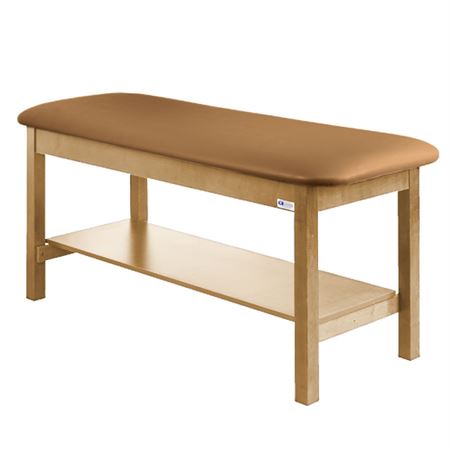 Wooden Flat Top Treatment Table with Full Shelf Wooden Flat Top Treatment Exam Table with Full Shelf - 72"L x 24"W x 31"H