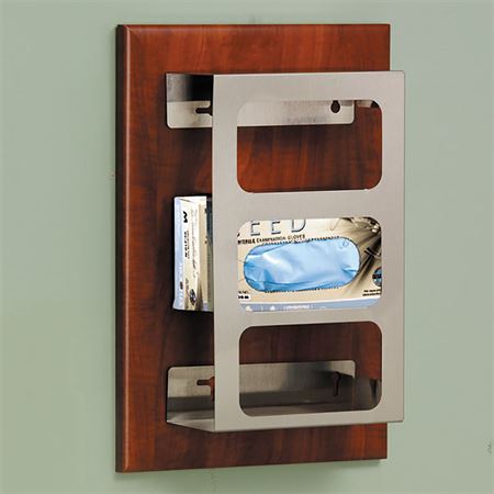 Stainless Steel Glove Dispenser on Panel Triple - 14"W x 20"H