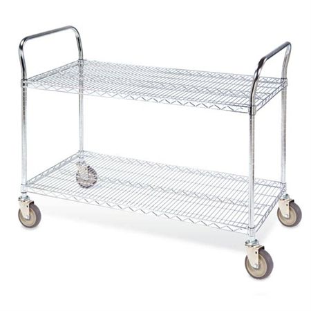 Two-Shelf Wire Utility Cart 48"L x 24"W x 39"H