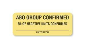 United Ad Label Co ABO Group Confirmed Labels - ABO Group Confirmed, RH, Yellow - BB281