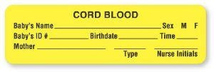 United Ad Label Co Cord Blood Labels - Cord Blood Label - BB779