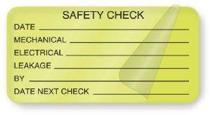 United Ad Label Co Safety Check Labels - Safety Check Label, Fluorescent Green, 500/Roll - BE314