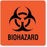 United Ad Label Hazard Warning Labels - Biohazard Warning Label, Fluorescent Red, 3" x 3", 50/Pk - BH050