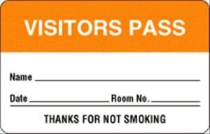 United Ad Label Co Visitor Pass Labels - "Visitor Pass" Label, Orange, 500/Roll - BR202