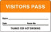 United Ad Label Co Visitor Pass Labels - "Visitor Pass" Label, Orange, 500/Roll - BR202