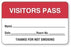 United Ad Label Co Visitor Pass Labels - "Visitor Pass" Label, Red, 500/Roll - BR205