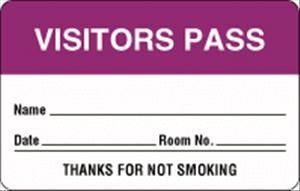 United Ad Label Co Visitor Pass Labels - "Visitor Pass" Label, Purple, 500/Roll - BR207