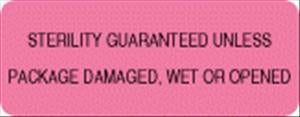 United Ad Label Co Sterility Guaranteed Unless Labels - "Sterility Guaranteed Unless Opened" Label, Fluorescent Pink - CS062