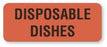 United Ad Label Co Disposable Dishes Labels - "Disposable Dishes" Label, Red, 420/Roll - HD227