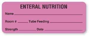 United Ad Label Co. Enteral / Tube Feeding Nutrition Labels - Enteral / Tube Feeding Nutrition Label, Fluorescent Pink - HD308