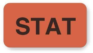 United Ad Label Company Stat Labels - "Stat" Label, Fluorescent Red, 560/Roll - HS110