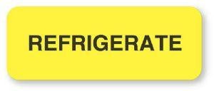 United Ad Label Co Refrigerate Label - "Refrigerate" Label, Fluorescent Yellow, 470/Roll - IV114