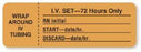 United Ad Label Co IV Set - 72 Hours Only Labels - "I. V Set 72 Hours Only" Label, Fluorescent Orange, 3" x 1", 855/Roll - IV414