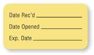 United Ad Label Co Date Received, Date Opened Labels - "Date Received and Opened" Label, 1.625" x 0.875" - LR138