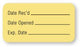 United Ad Label Co Date Received, Date Opened Labels - "Date Received and Opened" Label, 1.625" x 0.875" - LR138