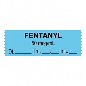 United Ad Label Anesthesia Tapes - Anesthesia Tape Labels, 1-1/2" x 1/2", Fentanyl 50 mcg / mL, Blue, 500"/Roll - ULTJ06750-D