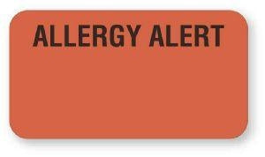 United Ad Label Co Allergy Alert Labels - Allergy Alert Label, Fluorescent Red, 500/Roll - MC147