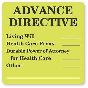 United Ad Label Co Advance Directive Labels - Advanced Directive Label, On File, Fluorescent Green - MR432