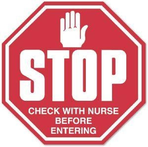 United Ad Label Co Stop-Check with Nurse Labels - "Stop Check with Nurse" Label, Octagon, Red - PC452