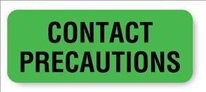 United Ad Label Co Contact Precaution Labels - LABEL, CONTACT PRECAUTIONS(FL GRN)420/ROL - PC517