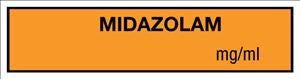 United Ad Label Co Midazolam Labels - "Midazolam mg / mL" Label, Orange - TA015