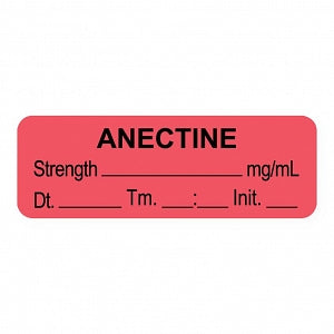 United Ad Label Co Anesthesia Labels - Anectine Label, mg / mL, Date, Time, Initial, Light Blue, 1000/Roll - ULAL051-D