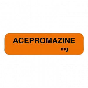 United Ad Label Co. Drug Tape / Labels - Acepromazine Label, mg, Orange, 1-1/4" x 5/16", Permanent, 760 Labels / Roll - ULAN143