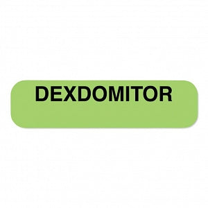 United Ad Label Co. Drug Tape / Labels - Dexdomitor Label, Light Green, 1-1/4" x 5/16", Permanent, 760 Labels / Roll - ULAN2115